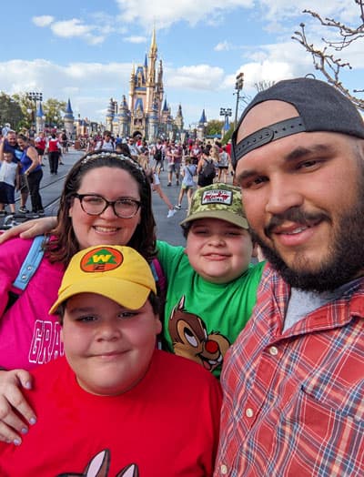 Ashlea Pichardo with her family at the Magic Kingdom at Walt Disney World.