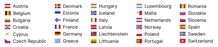 List of Schengen Counties that need Travel Authorization - Favorite Grampy Travels Flags and list of Schengen Counties where Travel Authorizations are needed.