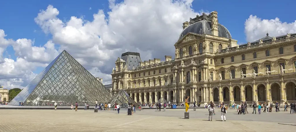 Pyramid at the Louvre Courtyard in Paris, France - Favorite Grampy Travels Pyramid at the Louvre Courtyard in Paris, France.