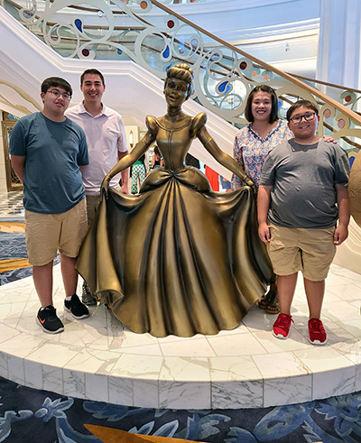 Chiao Ling Chesterfield with family on a Disney Cruise