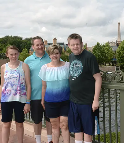 Donna Sirhall and her family at EPCOT