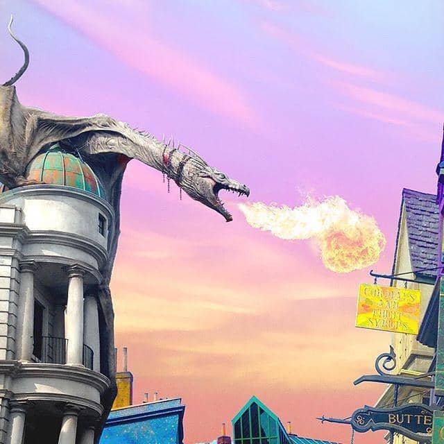 The fire-breathing dragon above Diagon Alley at Universal Studios Florida