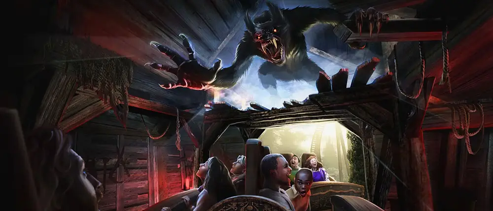 Universal Studios Dark Universe Curse of the Werewolf Ride Universal Studios Orlando Dark Universe Curse of the Werewolf Ride Concept Art