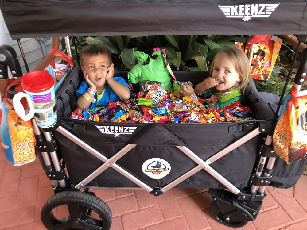 mickeys not so scary halloween party candy stroller ben and sammy