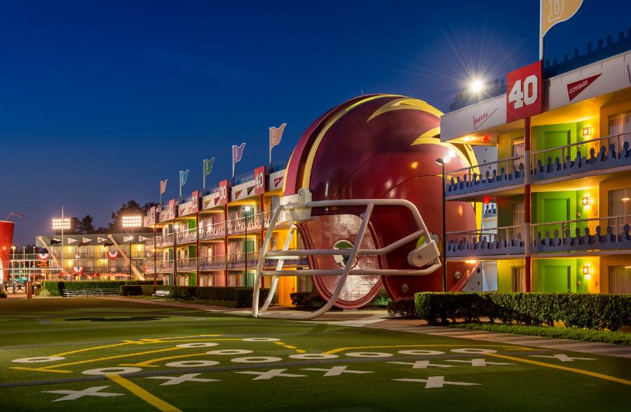 Wdw All Star Sports Resort Giant Football Helmet Next Top Rooms and Football Field - Favorite Grampy Travels 2026