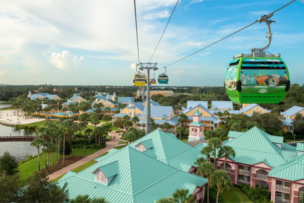 Walt Disney World Caribbean Beach Resort Skyliner Transportation Aerial View