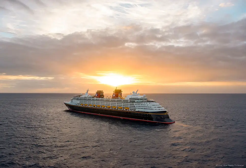 Picture of Disney Ship in Sunset, Disney Cruise Line