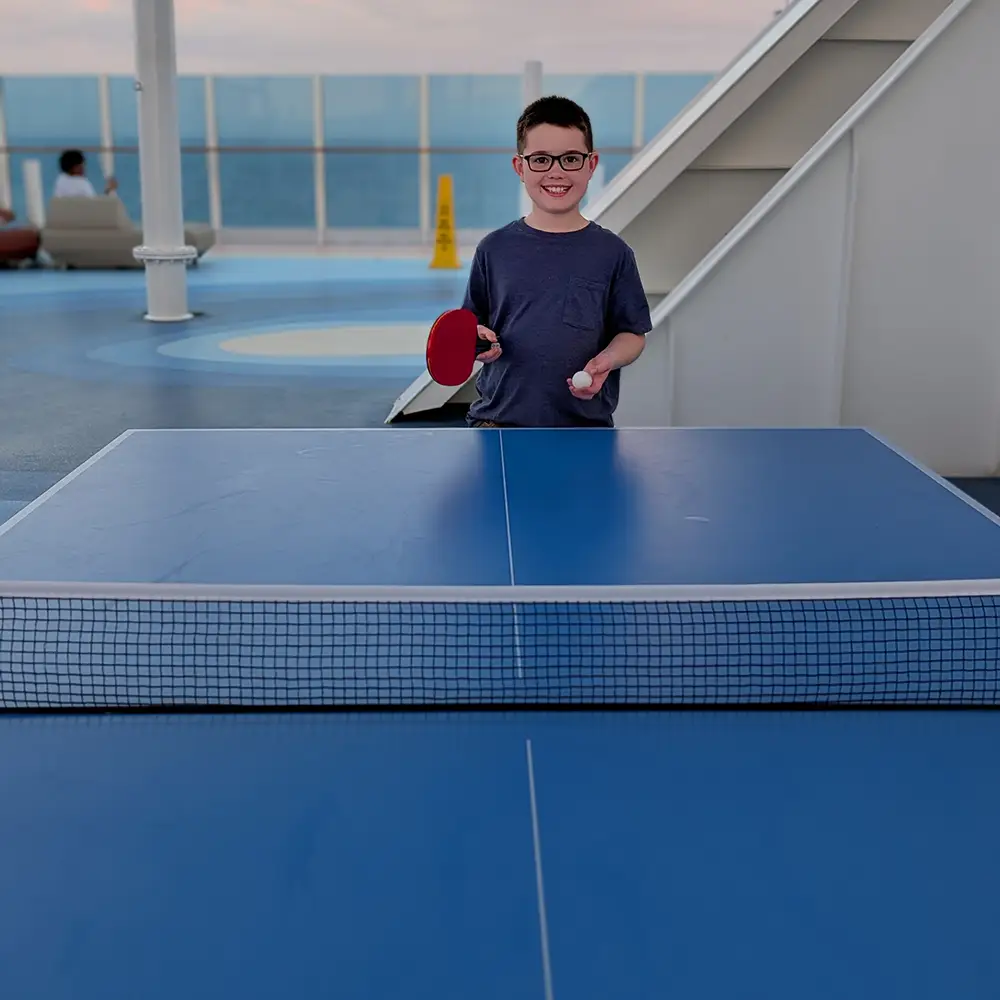 Princess Cruises Activities - Playing Ping Pong on Deck 19 - Princess - Favorite Grampy Travels