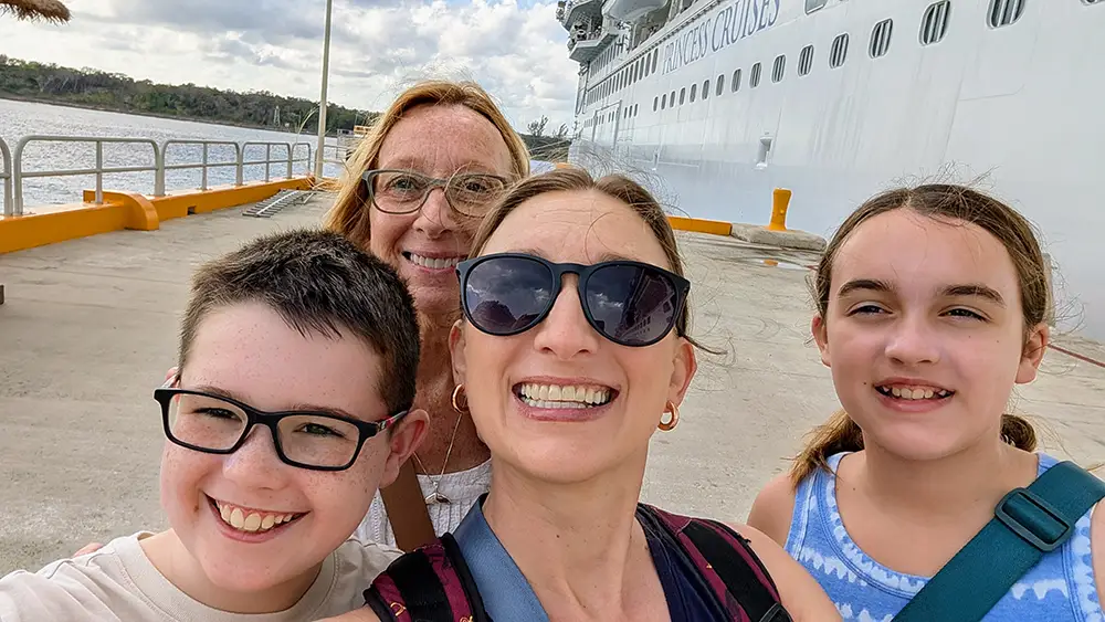 Princess Cruises - Cozumel Pier with Mom and the kids