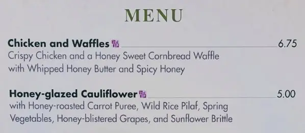 Menu of Food and Wine Festival Showing Disney Dining Plan Boxes
