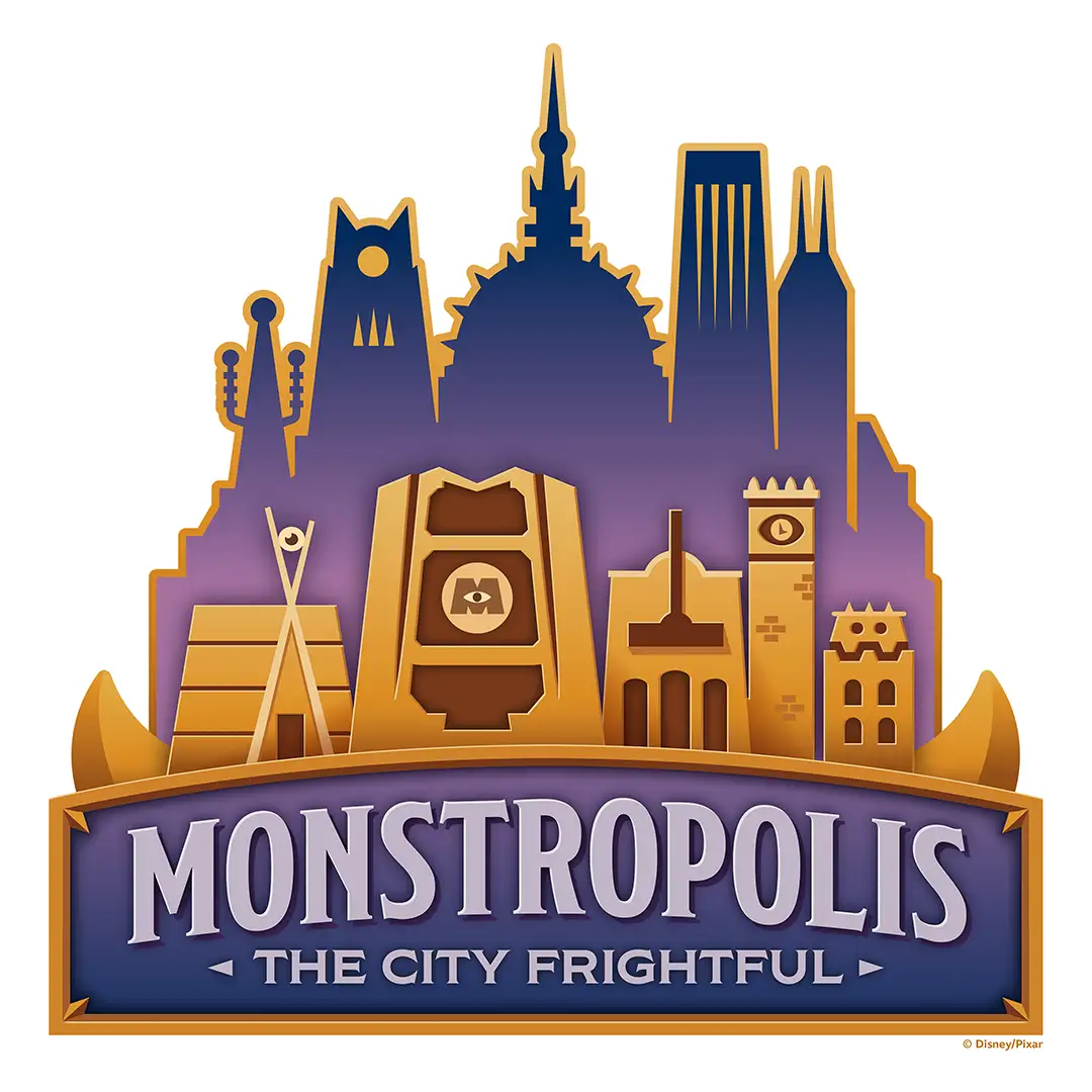 Monstropolis the City Frightful land logo for Walt Disney World