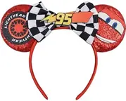 Lightning McQueen sequin mouse ears headband for a Disney cruise